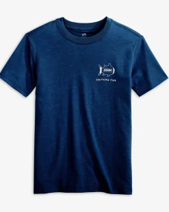 Southern Tide Kids Sketched Football Heather T-Shirt Online