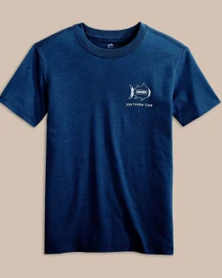 Southern Tide Kids Sketched Football Heather T-Shirt Online
