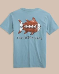 Southern Tide Kids Sketched Football Heather T-Shirt Online