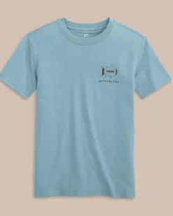 Southern Tide Kids Sketched Football Heather T-Shirt Online