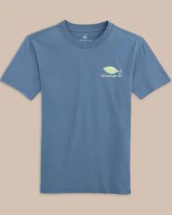 Southern Tide Kids Skipjack Lure Fill Short Sleeve T-Shirt Coronet Blue Best Sale