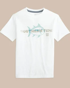 Southern Tide Kids St Overlay Performance Short Sleeve T-Shirt Classic White Hot