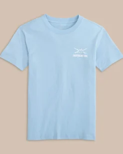 Southern Tide Kids Surf Style Short Sleeve T-Shirt Clearwater Blue Store