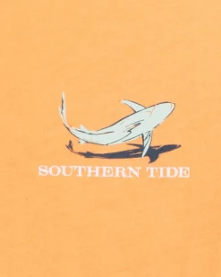 Southern Tide Kids Yachts Of Sharks Short Sleeve T-Shirt Salmon Bluff Orange Cheap