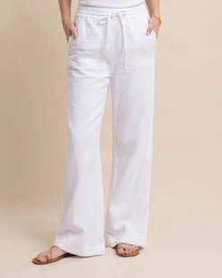 Southern Tide Laken Wide Leg Pant Classic White Flash Sale
