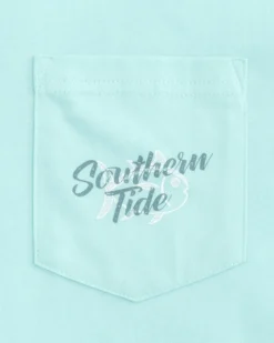 Southern Tide Letterpress Skipjack Long Sleeve Hoodie T-Shirt Wake Blue Online