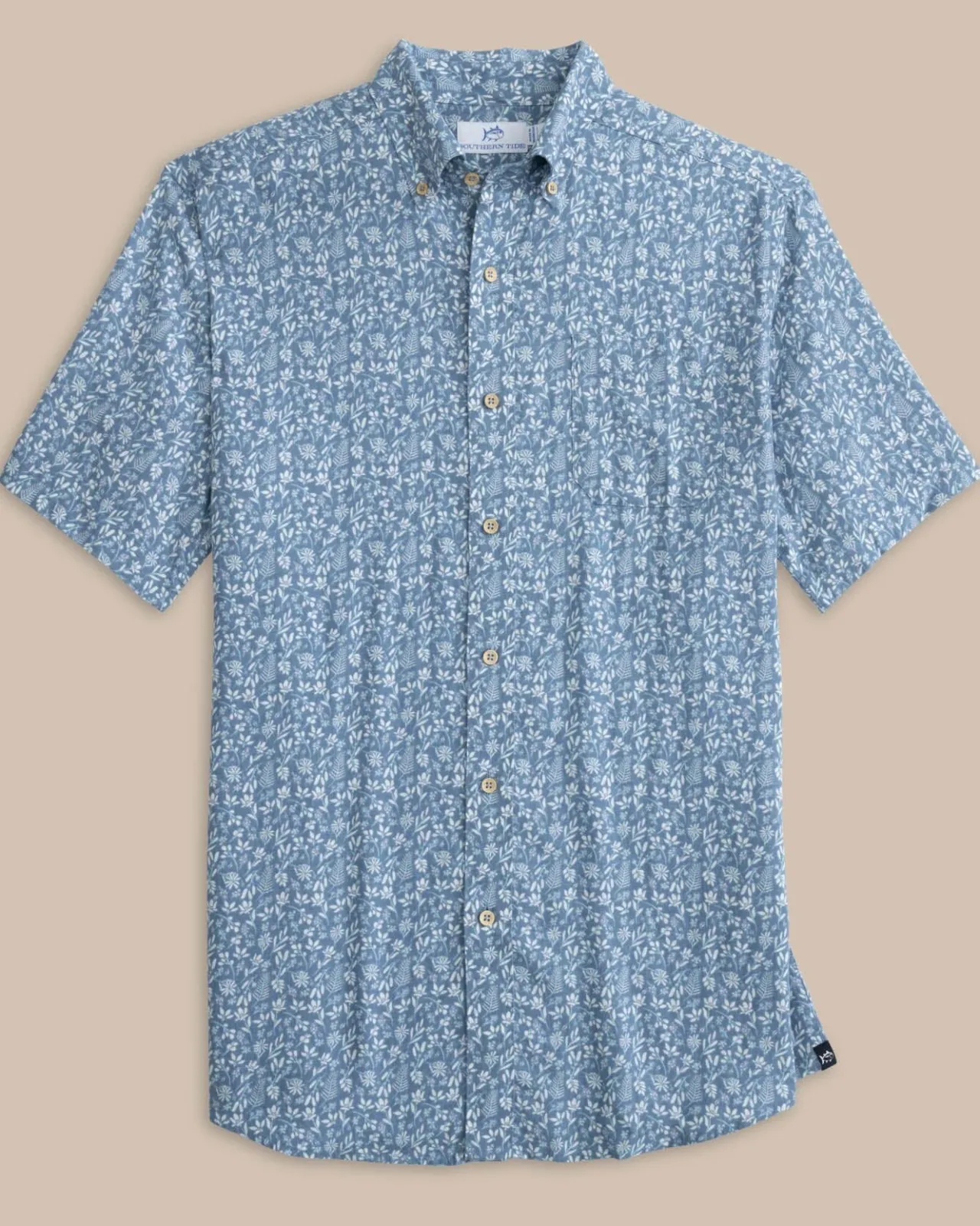 Southern Tide Linen Rayon Ditzy Floral Short Sleeve Sport Shirt Hot