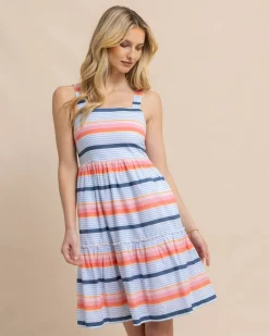 Southern Tide Linsey Set Sail Stripe Dress Conch Shell Flash Sale