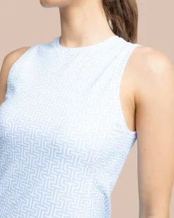 Southern Tide Lyllee Printed Performance Dress Classic White Discount