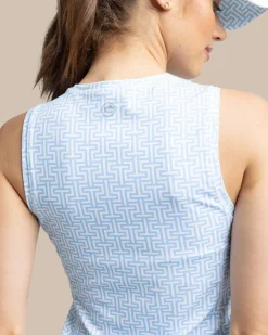 Southern Tide Lyllee Printed Performance Dress Classic White Discount