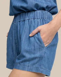 Southern Tide Mary Ellen Denim Short Medium Wash Indigo Sale