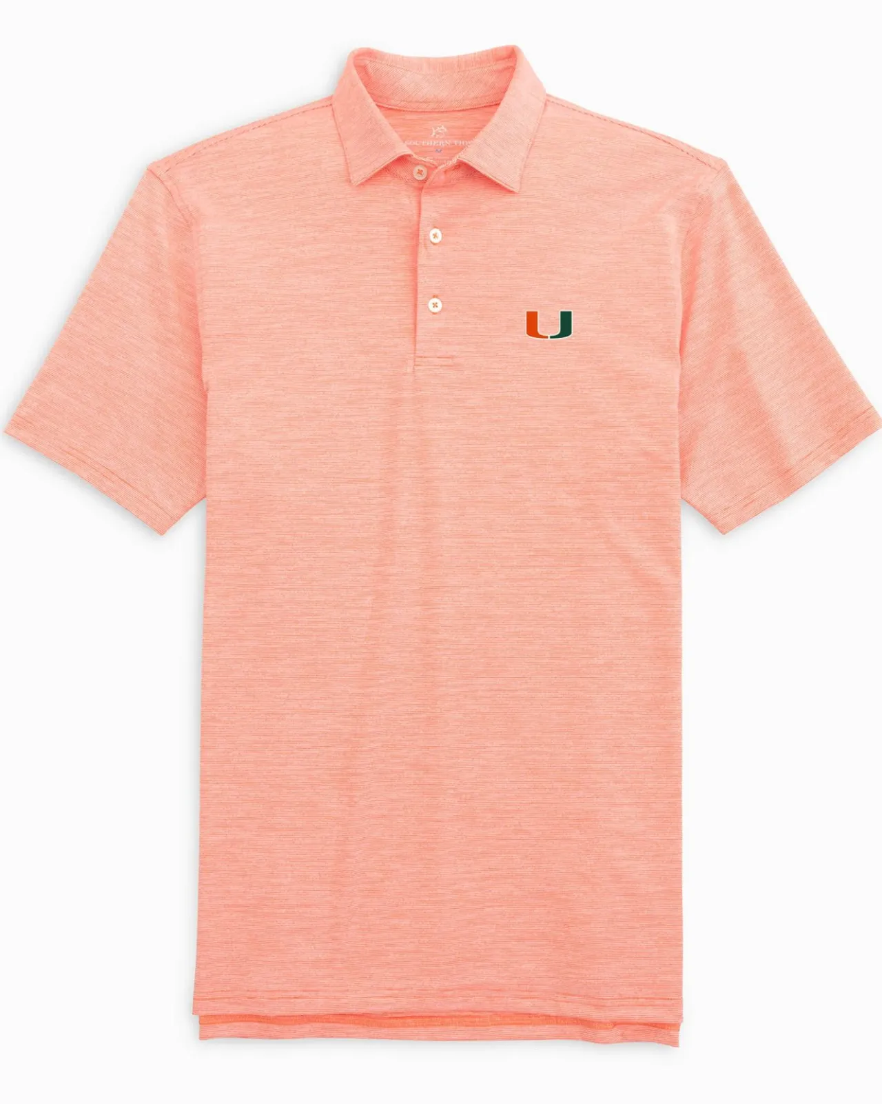 Southern Tide Miami Hurricanes Driver Spacedye Polo Shirt New