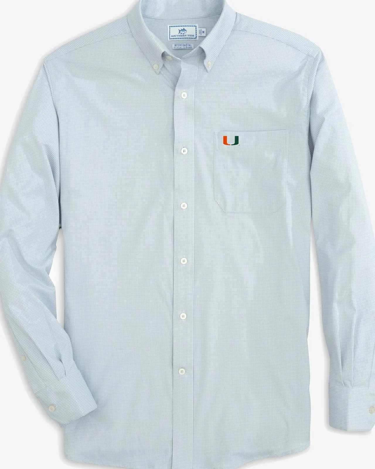 Southern Tide Miami Hurricanes Gingham Button Down Shirt Best