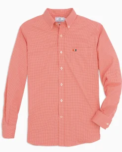 Southern Tide Miami Hurricanes Gingham Button Down Shirt Best