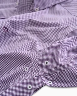 Southern Tide Micro Gingham Intercoastal Performance Sport Shirt True Navy Store