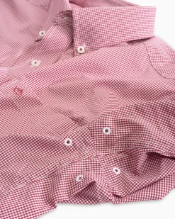 Southern Tide Micro Gingham Intercoastal Performance Sport Shirt True Navy Store