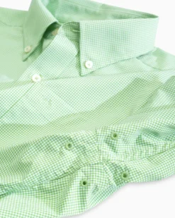 Southern Tide Micro Gingham Intercoastal Performance Sport Shirt True Navy Store