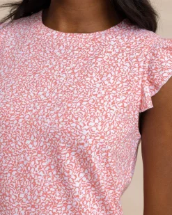 Southern Tide Mikala Floral Feeling Printed Sun Farer Dress Conch Shell New