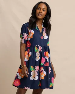 Southern Tide Mina Garden Splendor Tiered Dress Dress Blue Outlet