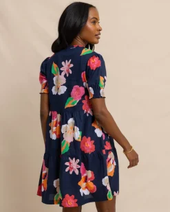 Southern Tide Mina Garden Splendor Tiered Dress Dress Blue Outlet