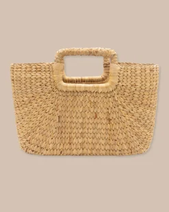 Southern Tide Mini Woven Rattan Tote Natural Discount