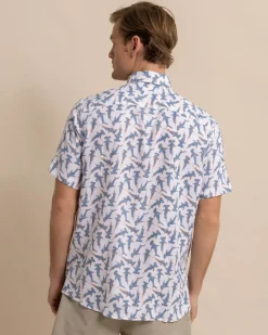 Southern Tide Nailed It Linen Rayon Short Sleeve Sport Shirt Classic White Flash Sale
