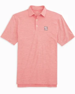 Southern Tide Nc State Driver Spacedye Polo Shirt Varsity Red Cheap