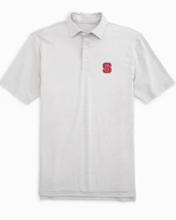 Southern Tide Nc State Driver Spacedye Polo Shirt Slate Grey Hot