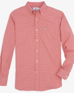 Southern Tide Nc State Gingham Button Down Shirt Varsity Red Best Sale