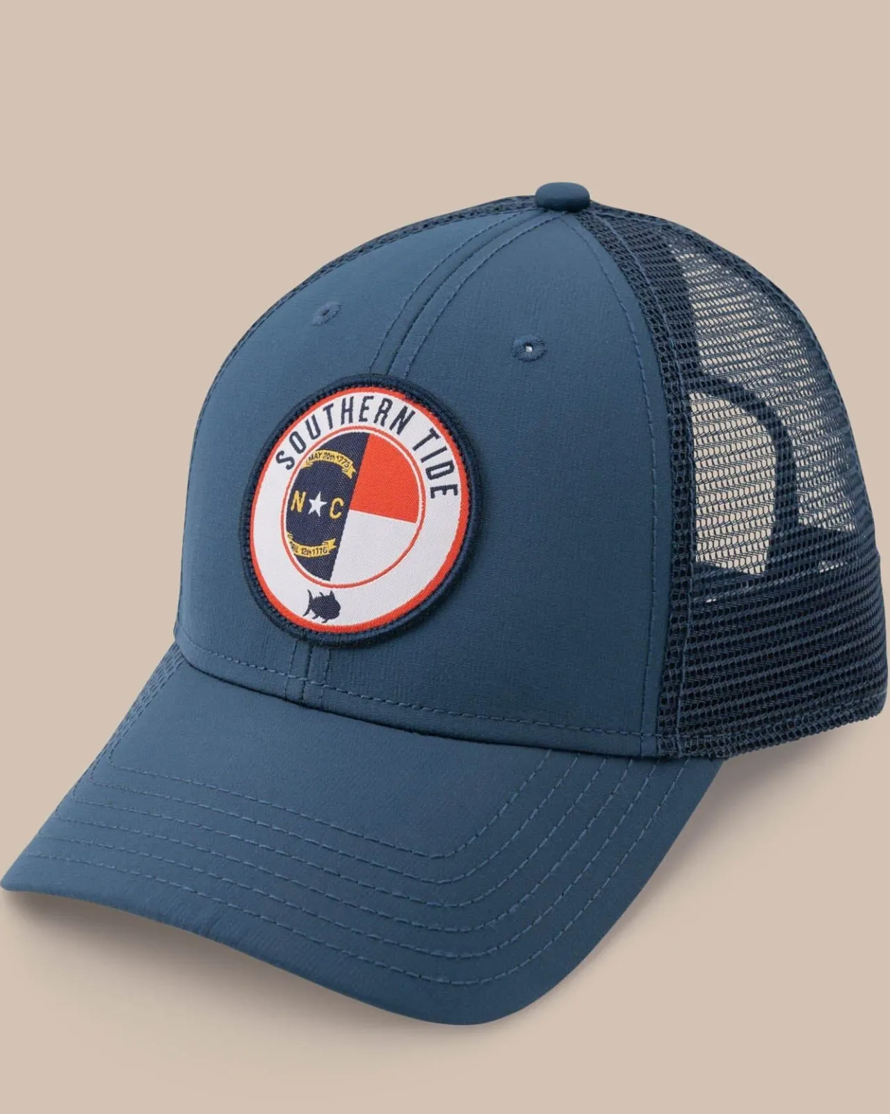 Southern Tide North Carolina Patch Performance Trucker Hat Seven Seas Blue Clearance