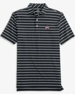 Southern Tide Ohio State Buckeyes Brrr°®-Eeze Desmond Stripe Polo Black New