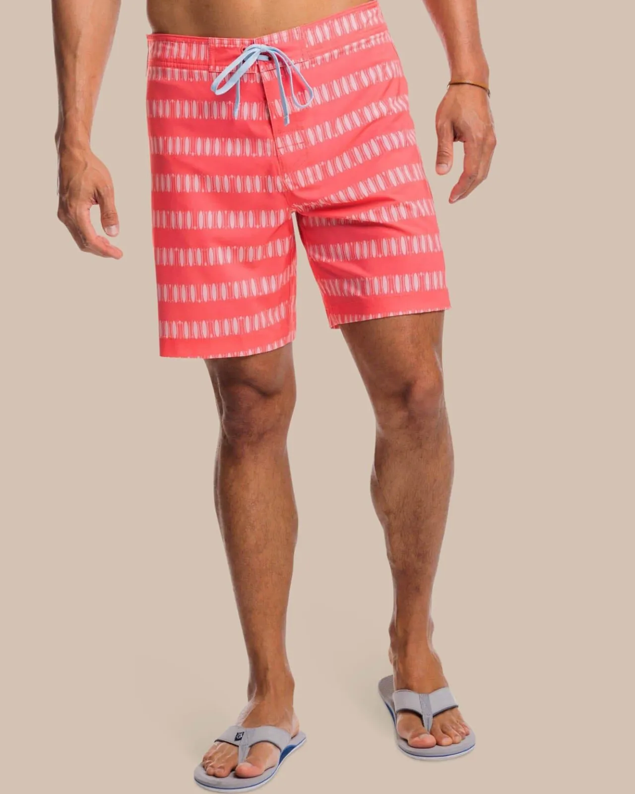 Southern Tide Paddlin' Out Printed Swim Short Sunkist Coral Discount