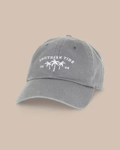Southern Tide Palm Trio Leather Strap Hat Grey Sale