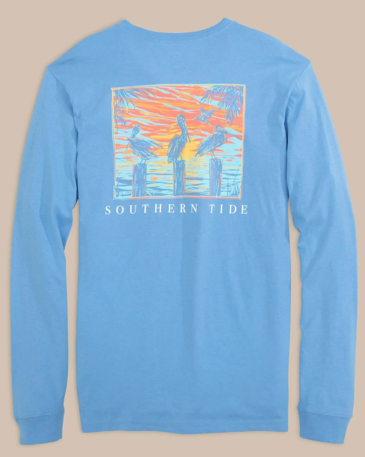 Southern Tide Pelican Sunset Long Sleeve T-Shirt Ocean Channel Online