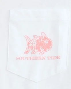 Southern Tide Plumeria Short Sleeve T-Shirt Classic White Clearance