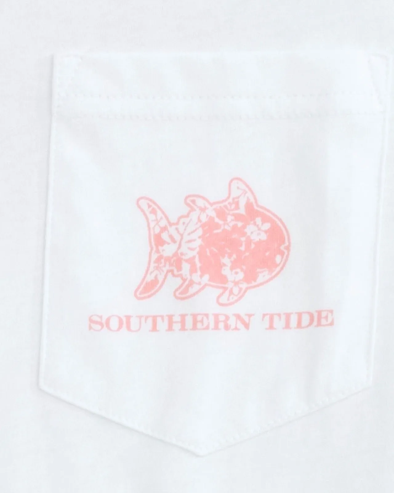 Southern Tide Plumeria Short Sleeve T-Shirt Classic White Clearance