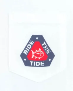 Southern Tide Ride The Tide Triangle Short Sleeve T-Shirt Classic White New