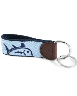 Southern Tide Rising Skipjack Striped Key Fob True Navy Hot