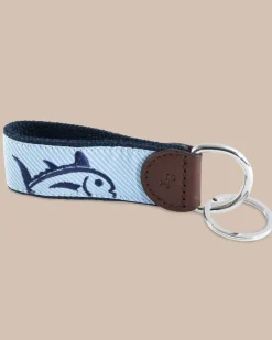 Southern Tide Rising Skipjack Striped Key Fob True Navy Outlet