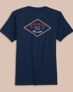 Southern Tide Rod And Reel Flag Short Sleeve T-Shirt Navy Hot