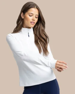 Southern Tide Runaround Quarter Zip Pull Over Classic White Fashion