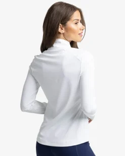 Southern Tide Runaround Quarter Zip Pull Over Classic White Fashion