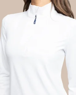 Southern Tide Runaround Quarter Zip Pull Over Classic White Cheap