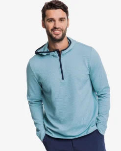 Southern Tide Scuttle Heather Performance Quarter Zip Hoodie - Sale Sale