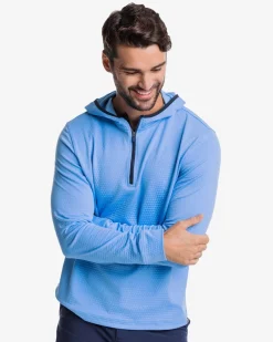Southern Tide Scuttle Heather Performance Quarter Zip Hoodie - Sale Sale