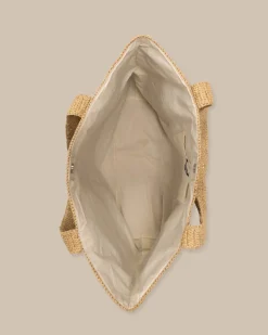 Southern Tide Striped Straw Hat Carrier Beach Tote Navy Shop