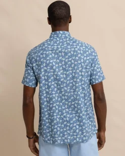 Southern Tide Summer Rays Short Sleeve Sport Shirt Coronet Blue Hot