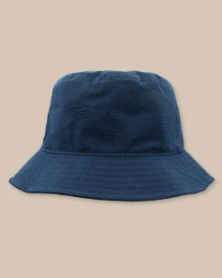 Southern Tide Sun Washed Seersucker Bucket Hat Navy Outlet
