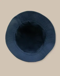 Southern Tide Sun Washed Seersucker Bucket Hat Navy Outlet