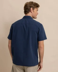 Southern Tide Sun Washed Seersucker Camp Short Sleeve Sport Shirt Outlet